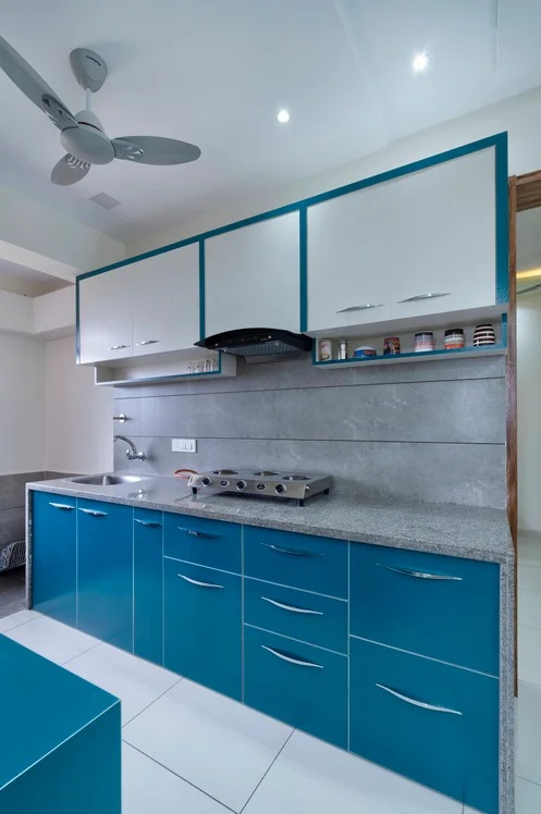 Ocean Blue Modern Kitchen