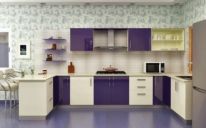 Royal Purple Contrast Kitchen